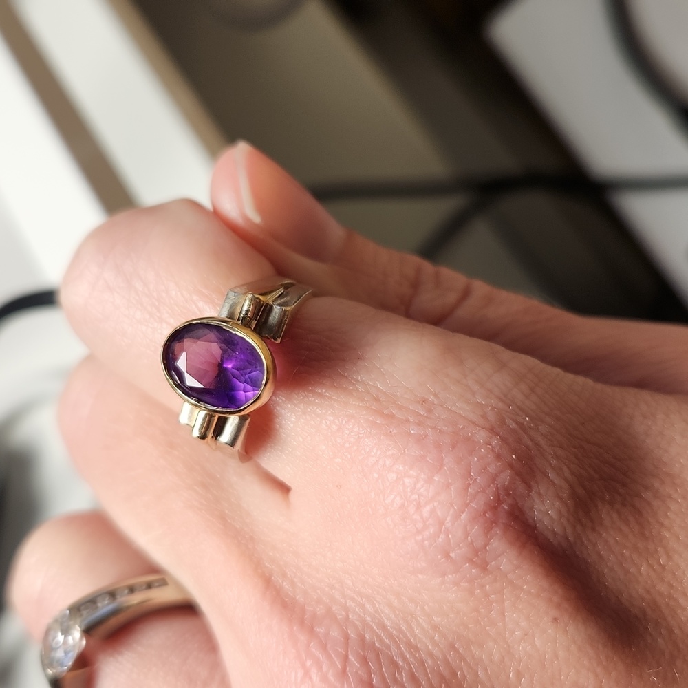 Purple stone sterling ring